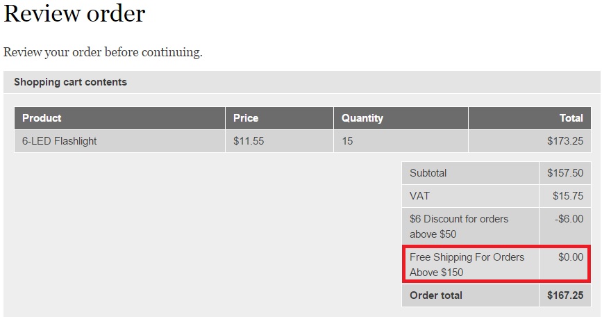 Configuring Free Shipping